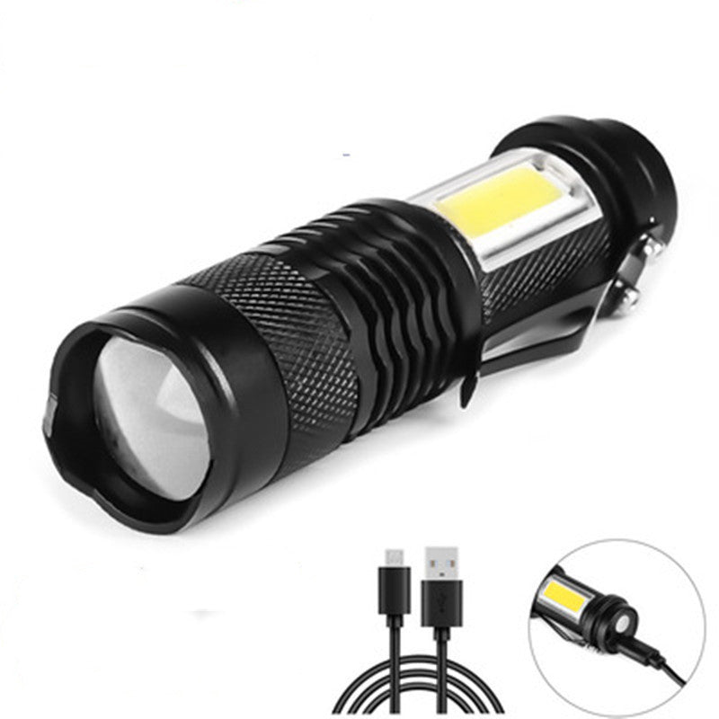 JMT-789514 Compact SK68-COB LED Mini Flashlight with Zoom for Outdoor Activities
