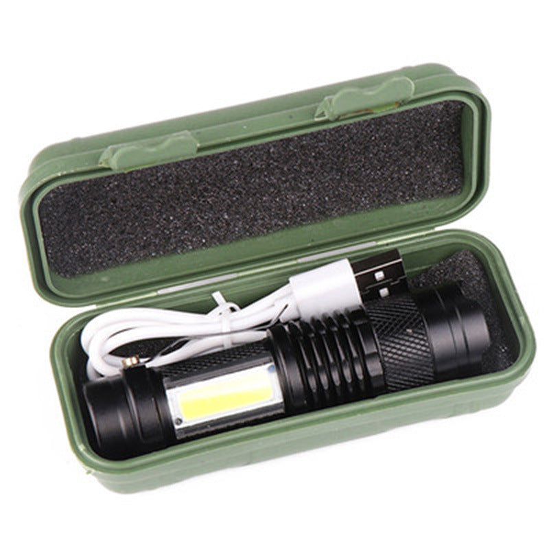 JMT-789514 Compact SK68-COB LED Mini Flashlight with Zoom for Outdoor Activities