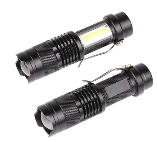 JMT-789514 Compact SK68-COB LED Mini Flashlight with Zoom for Outdoor Activities