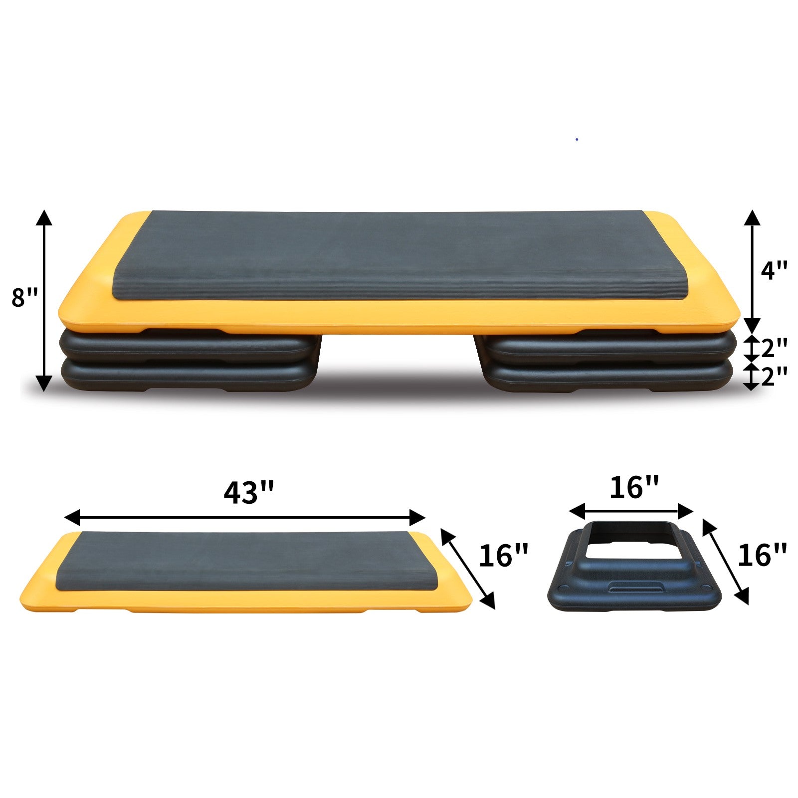 JMT-789898 Adjustable Aerobic Stepper with Four Height Options for Fitness Training and Exercise