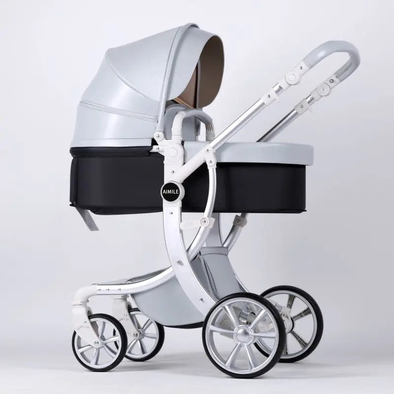 JMT-790154 Foldable Baby Stroller with Bassinet for Travel, Compact Design and Easy Transport