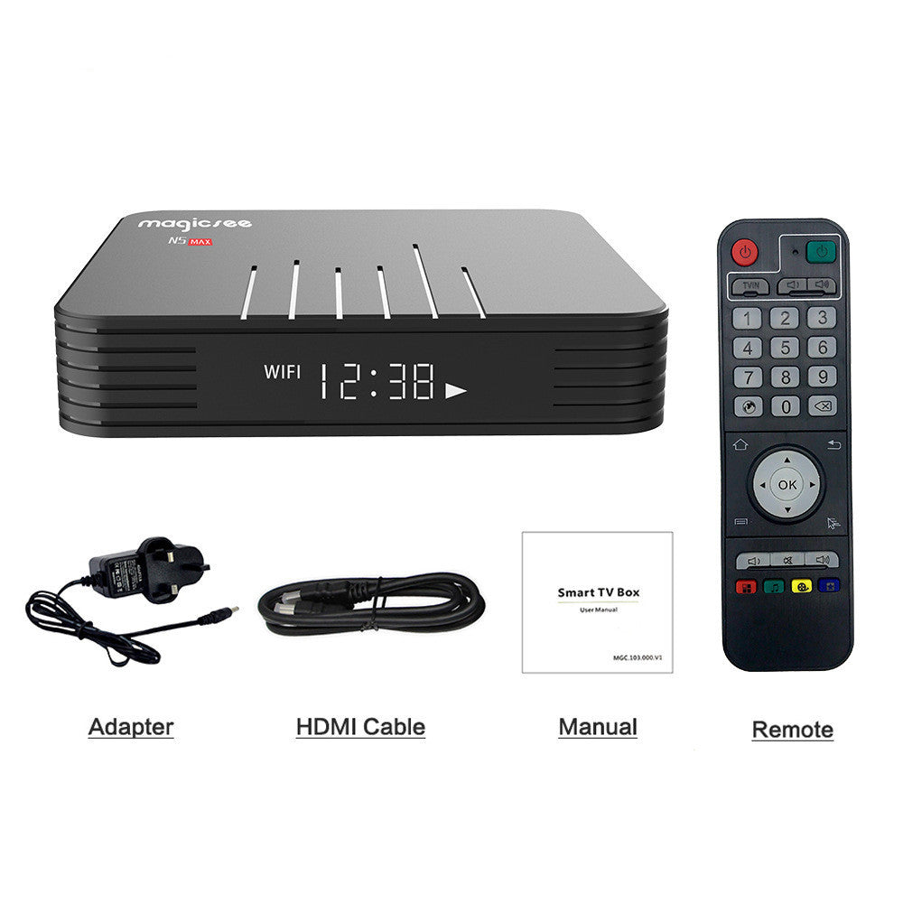 JMT-790154 N5 MAX+ S905X3 Android Network Player with 4GB RAM and 64GB Storage - HDMI TV Box