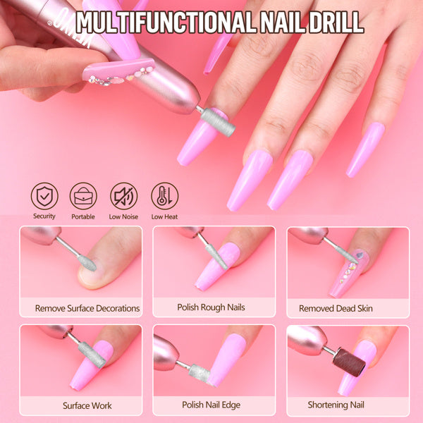 JMT-790282 20-Color Acrylic Nail Dip Kit with UV Light, Drill, Base & Top Coat for DIY Nail Art