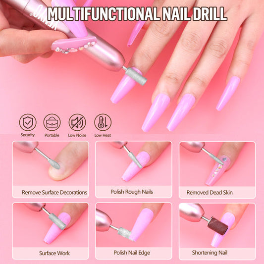 JMT-790282 20-Color Acrylic Nail Dip Kit with UV Light, Drill, Base & Top Coat for DIY Nail Art