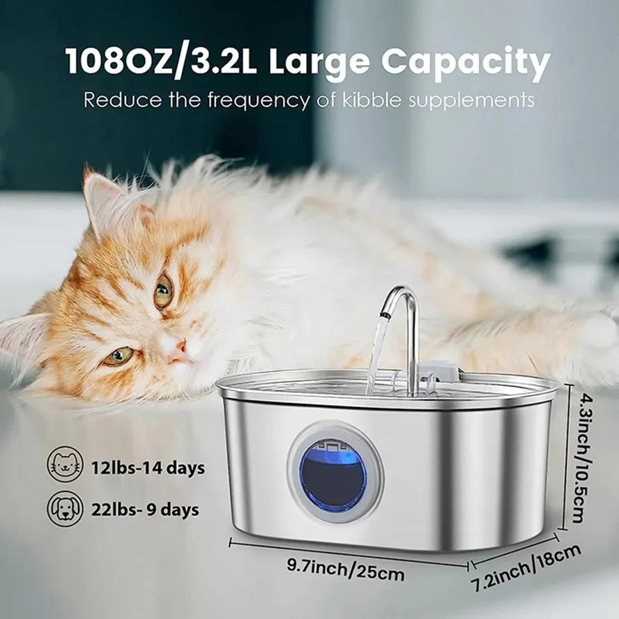 JMT-790346 Large Capacity Stainless Steel Outdoor Pet Water Fountain with Multi-Stage Filtration System