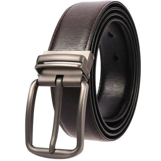 JMT-790730 Genuine Leather Men's Ratchet Belt with Customisable Pin Buckle - Model Ly35-3950-2