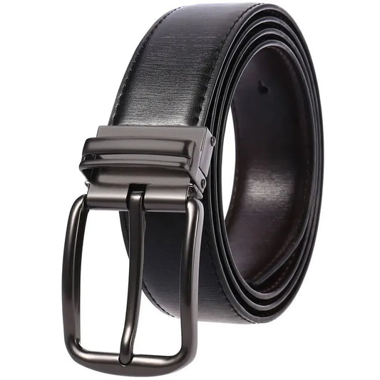 JMT-790730 Genuine Leather Men's Ratchet Belt with Customisable Pin Buckle - Model Ly35-3950-2