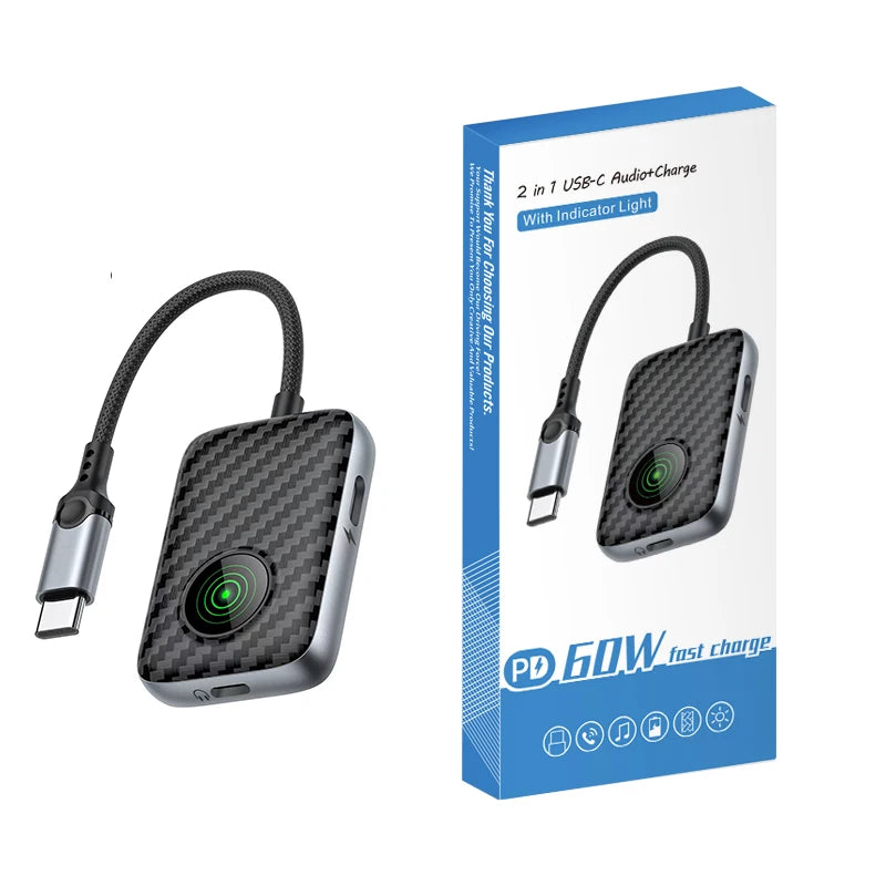 JMT-790794 USB-C to AUX Headphone Jack and Charger Adapter with DAC Digital Audio Function