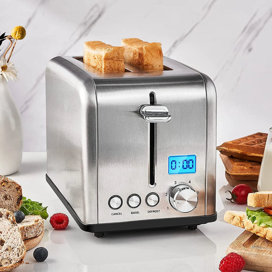 JMT-790922 2-Slice Stainless Steel Digital Toaster with LCD Display