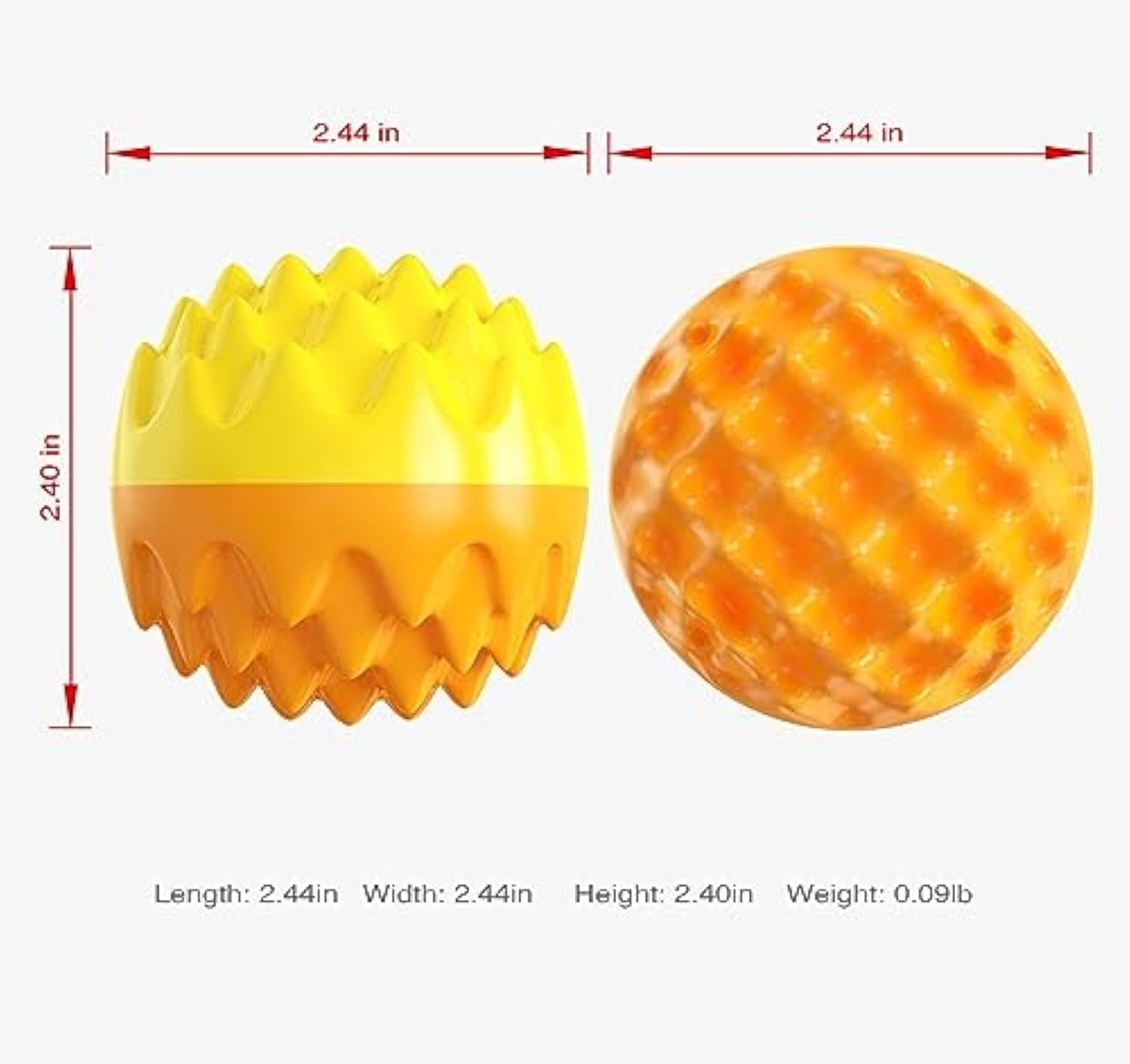 JMT-791114 Durable Squeaky Dog Ball Toy for Aggressive Chewers - Dental Care Design for Healthy Teeth and Gums, Floatable Rubber for Fetch and Play