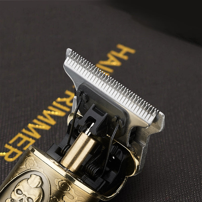 JMT-791114 Vintage Engraving Electric Hair Clipper - 1000mAh Rechargeable, 3-Hour Runtime, Includes Limit Combs & Cleaning Brush
