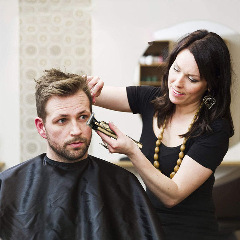 JMT-791114 Vintage Engraving Electric Hair Clipper - 1000mAh Rechargeable, 3-Hour Runtime, Includes Limit Combs & Cleaning Brush