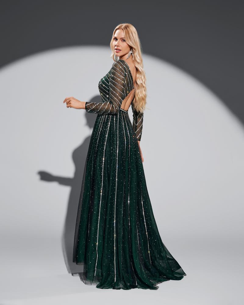 JMT-791370 Elegant Green Formal Evening Dress - SH0059 Design