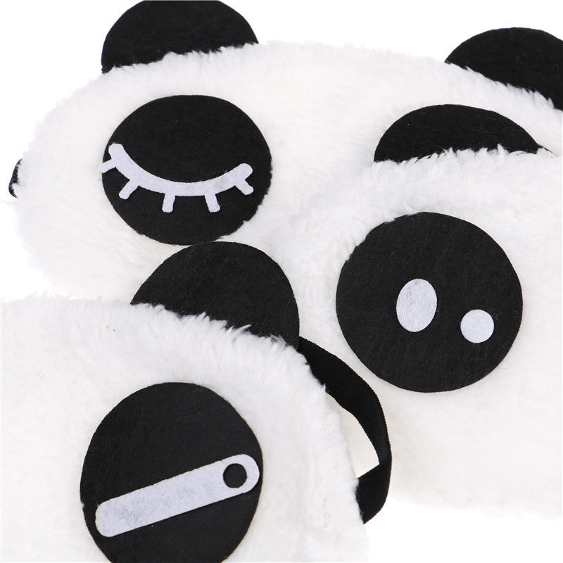 JMT-792266 Eye Makeup Cotton Cover Patch - Soft Cotton Eye Mask with Rubber Band, White & Black, 18x10cm