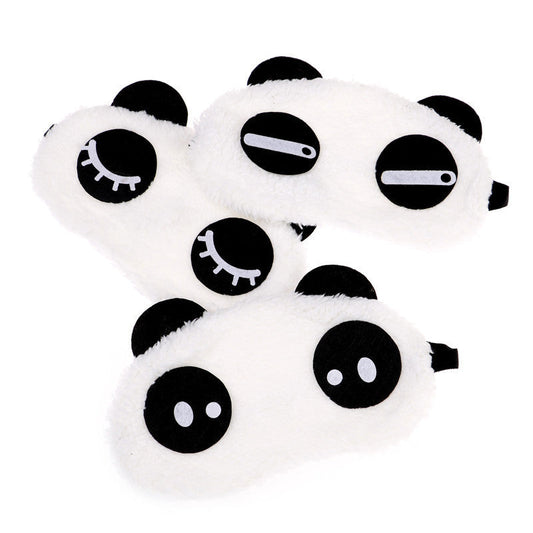 JMT-792266 Eye Makeup Cotton Cover Patch - Soft Cotton Eye Mask with Rubber Band, White & Black, 18x10cm