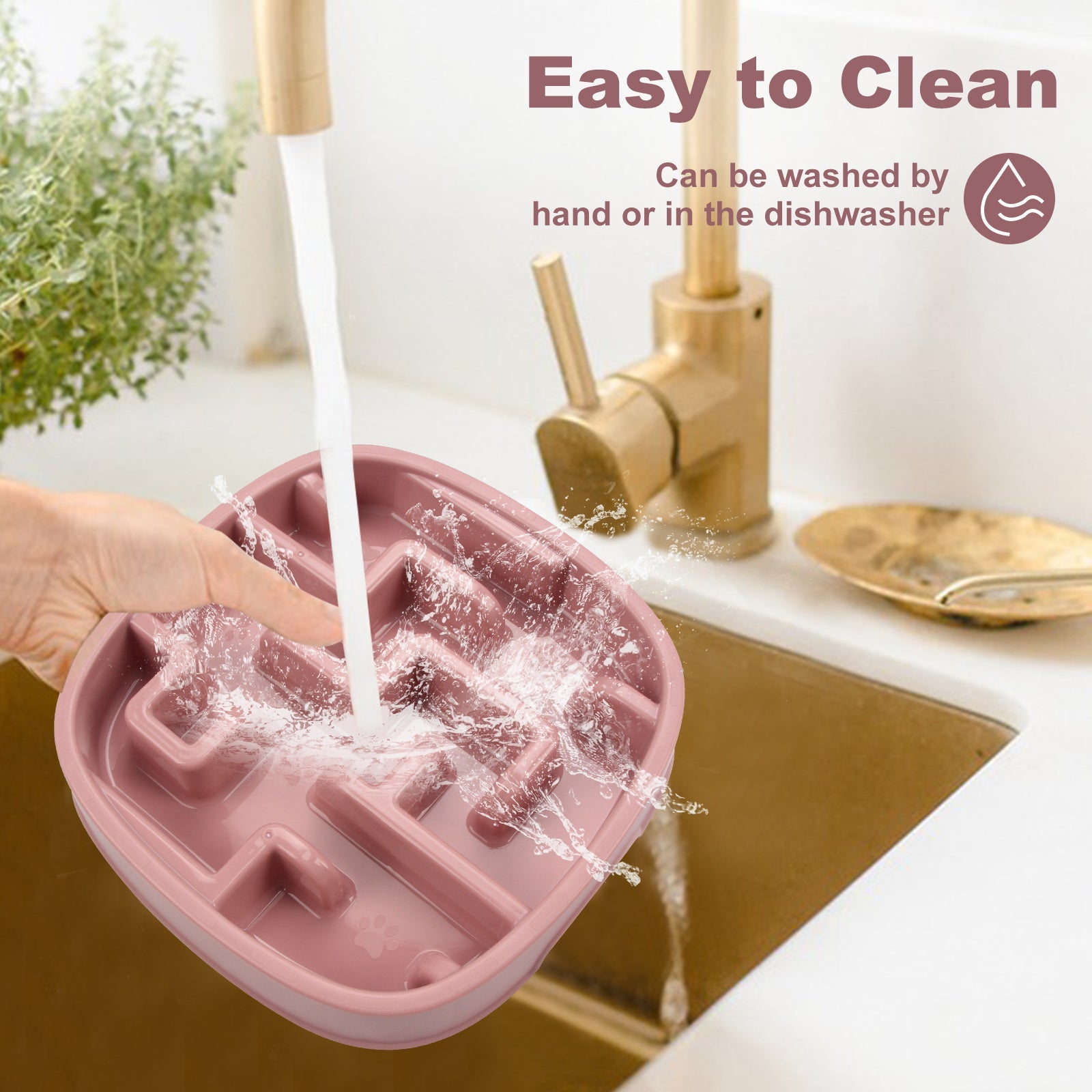 JMT-792266 Slow Feeding Dog and Cat Bowl with Anti-Slip Design - Maze Style Dish for Healthy Eating, Available in Macaron Colors