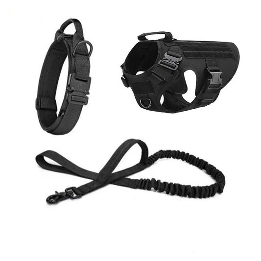 JMT-792458 Outdoor Tactics Dog Collar and Leash Set - Adjustable Polyester Strap with Handheld Rope in Multiple Colors and Sizes