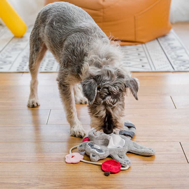 JMT-793098 Interactive Plush Teddy Bear Toy for Small Dogs - Teeth Grinding and Solitude Comfort with Hidden Treats