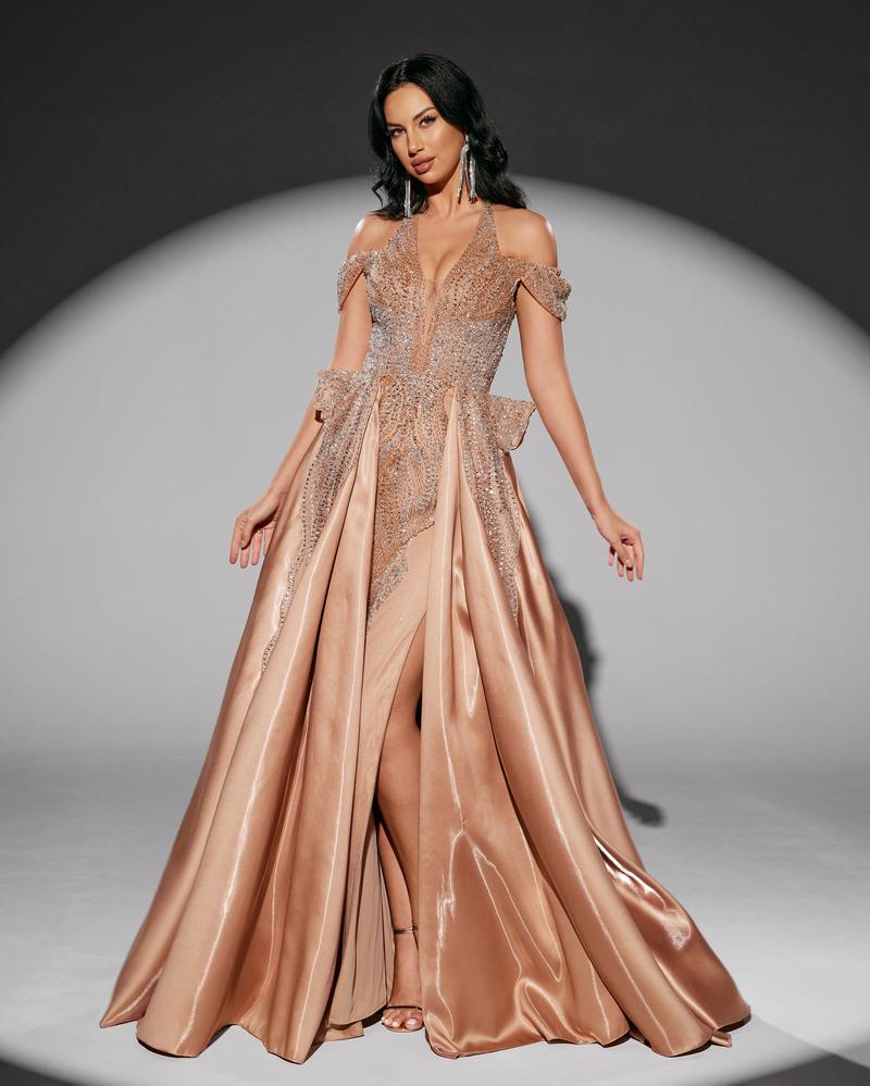 JMT-793354 Elegant Golden Evening Dress for Women - Style SH0218