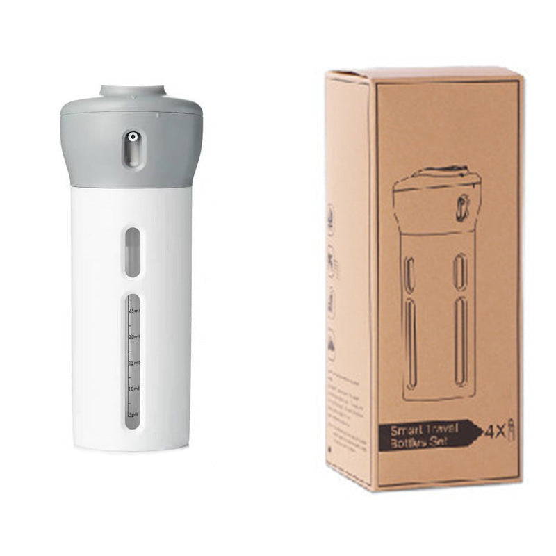 JMT-793418 4-in-1 Travel Bottles Organizer - Compact Leakproof Container with TSA Approved Refillable 50ml Bottles and Labels