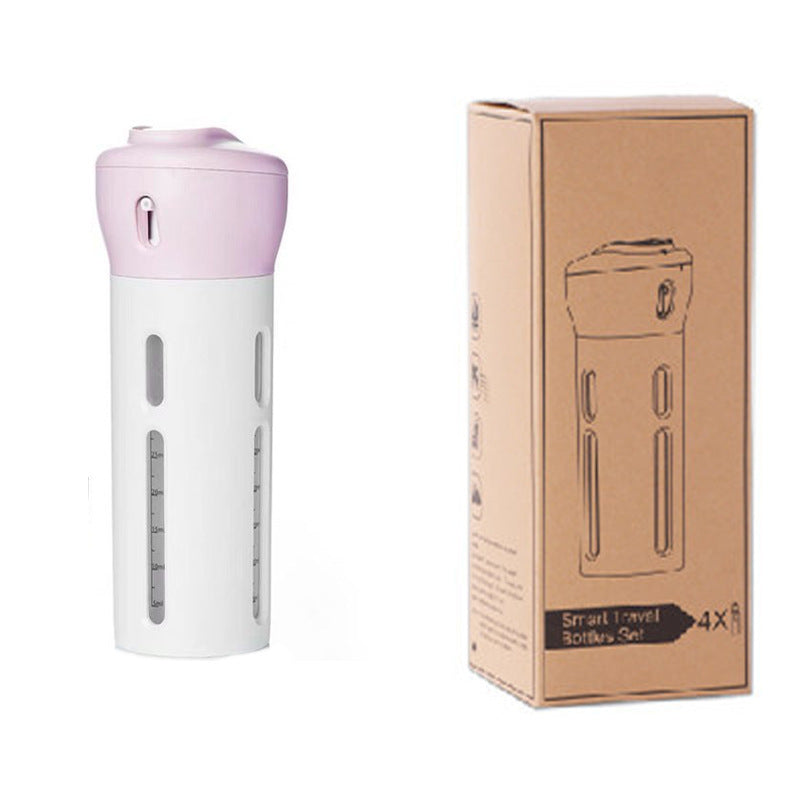 JMT-793418 4-in-1 Travel Bottles Organizer - Compact Leakproof Container with TSA Approved Refillable 50ml Bottles and Labels