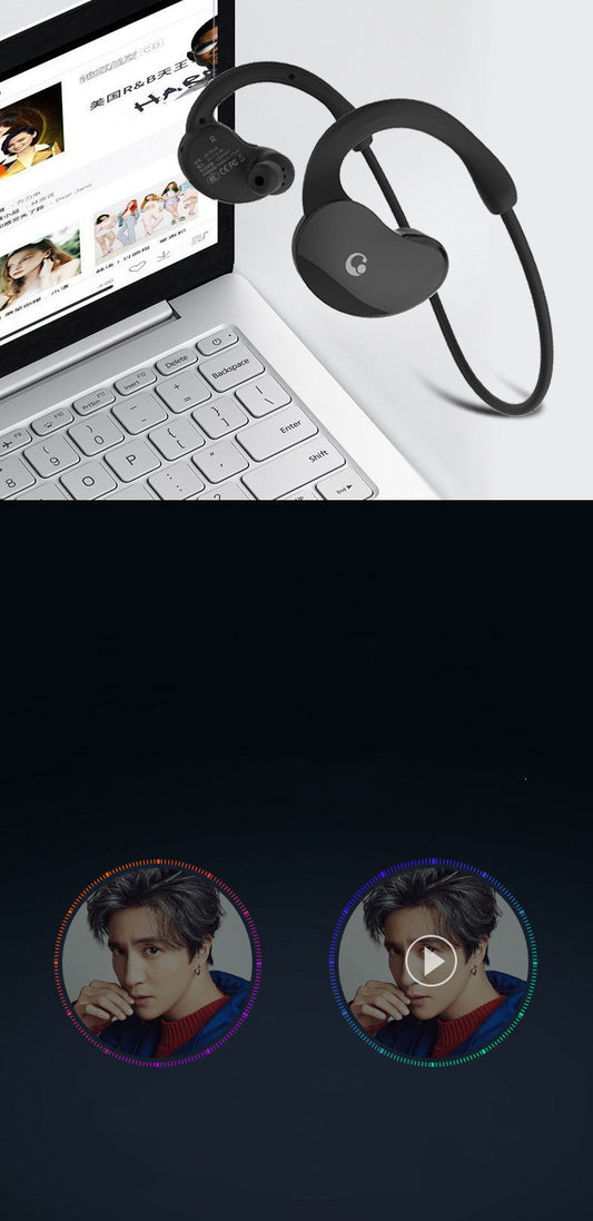 JMT-793418 Two-in-One Bluetooth Headset with 32GB Built-In Storage, Sports Music Ear-Mounted Design, Stereo Sound, Voice Control and Call Function