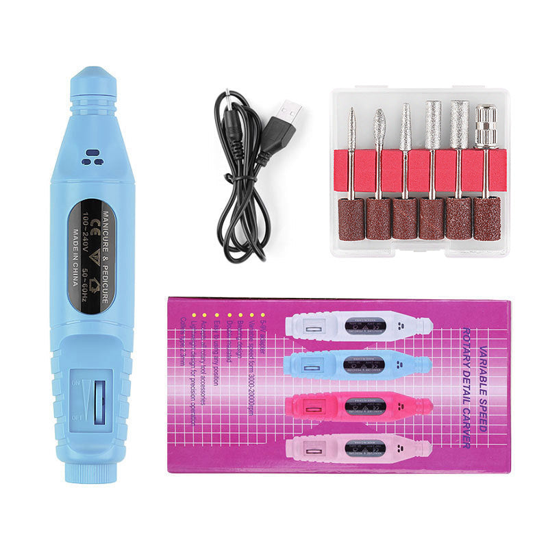 JMT-793738 Portable Nail Pen Polisher with USB Rechargeable Options – Multi-Color Manicure Tool