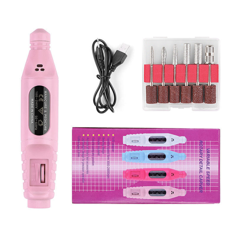 JMT-793738 Portable Nail Pen Polisher with USB Rechargeable Options – Multi-Color Manicure Tool