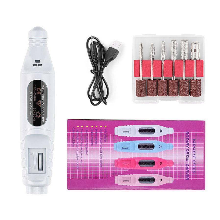 JMT-793738 Portable Nail Pen Polisher with USB Rechargeable Options – Multi-Color Manicure Tool