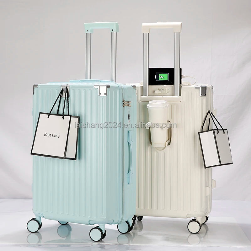JMT-794058 Durable 4-Wheel Soft Shell Luggage Travel Set Trolley Suitcase with Wheels