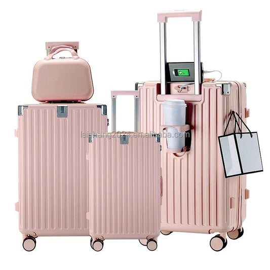 JMT-794058 Durable 4-Wheel Soft Shell Luggage Travel Set Trolley Suitcase with Wheels