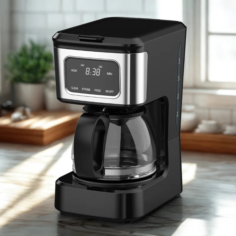JMT-794250 6-Cup High Glass Coffee Maker with Touch Screen and Non-Stick Warming Plate