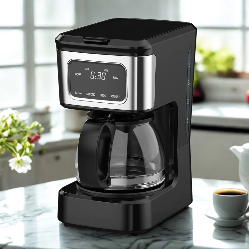 JMT-794250 6-Cup High Glass Coffee Maker with Touch Screen and Non-Stick Warming Plate