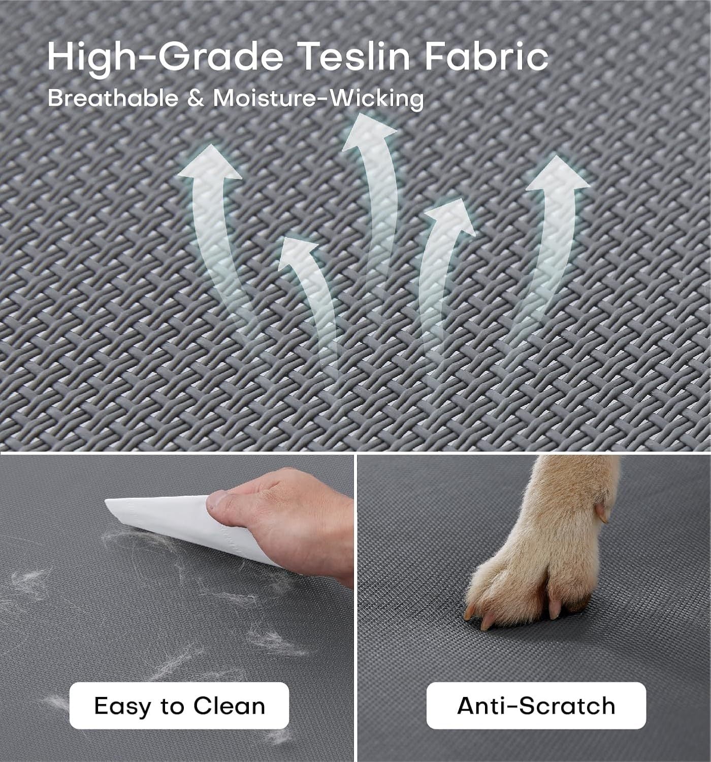 JMT-794442 Elevated Large Dog Outdoor Bed with Adjustable Buckle Legs, Washable Mesh Cover, Non-Slip Feet, Durable, Indoor & Outdoor Use