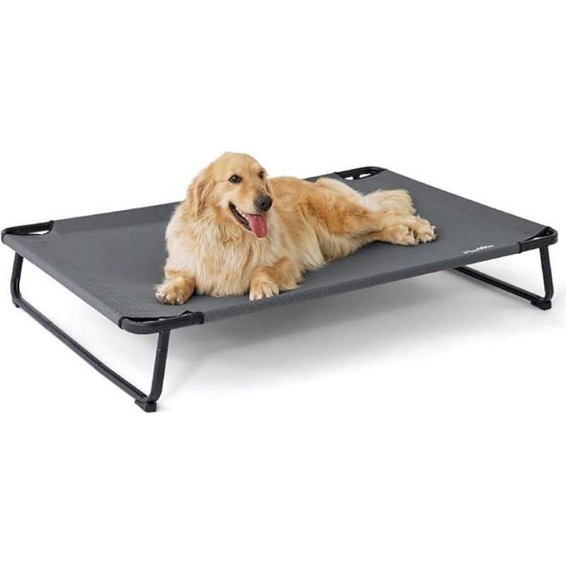JMT-794442 Elevated Large Dog Outdoor Bed with Adjustable Buckle Legs, Washable Mesh Cover, Non-Slip Feet, Durable, Indoor & Outdoor Use