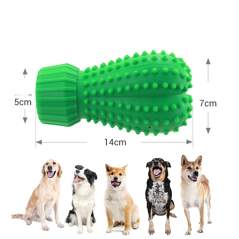 JMT-794570 Rubber Sounding Cactus Toy for Medium and Large Dogs - Molar Stick, Bite Resistant, 268g
