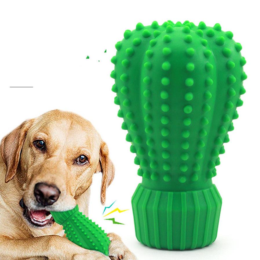 JMT-794570 Rubber Sounding Cactus Toy for Medium and Large Dogs - Molar Stick, Bite Resistant, 268g
