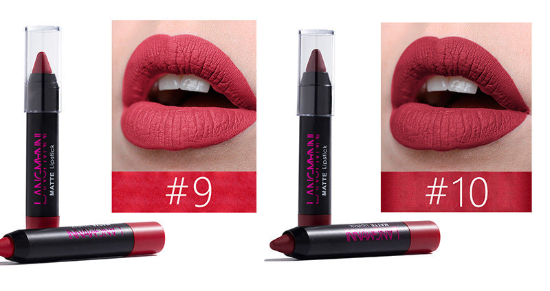 JMT-794698 12-Piece Long Lasting Matte Lipstick Set - Universal Shade Range, 5g Each