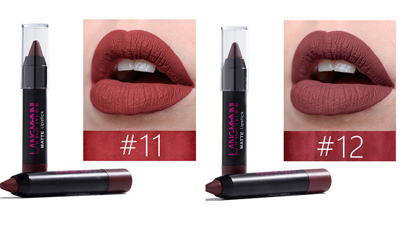 JMT-794698 12-Piece Long Lasting Matte Lipstick Set - Universal Shade Range, 5g Each