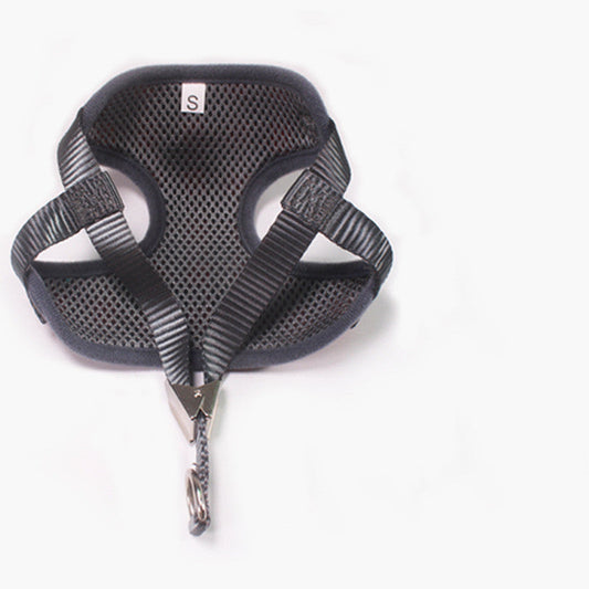 JMT-794762 Small Dog Leash with Chest Strap - Available in Red, Black, and Dark Blue Lattice, Sizes S to L