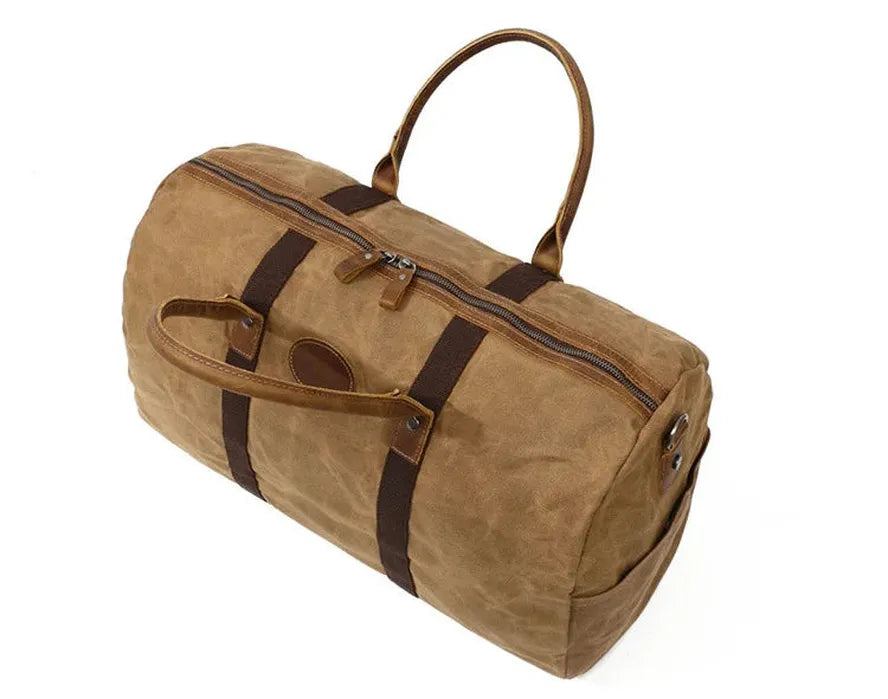 JMT-794826 Waxed Canvas Travel Duffle Bag for Weekend Getaways