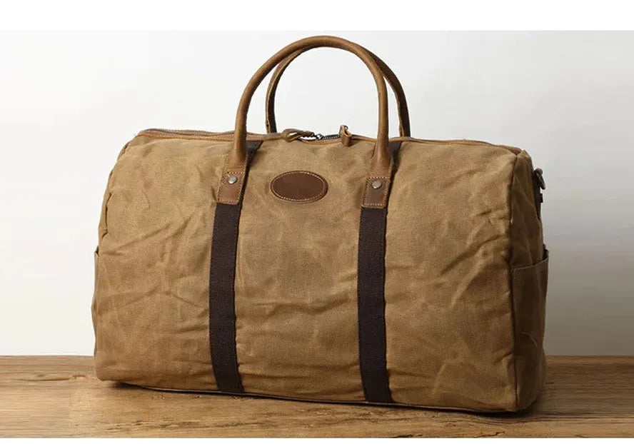 JMT-794826 Waxed Canvas Travel Duffle Bag for Weekend Getaways
