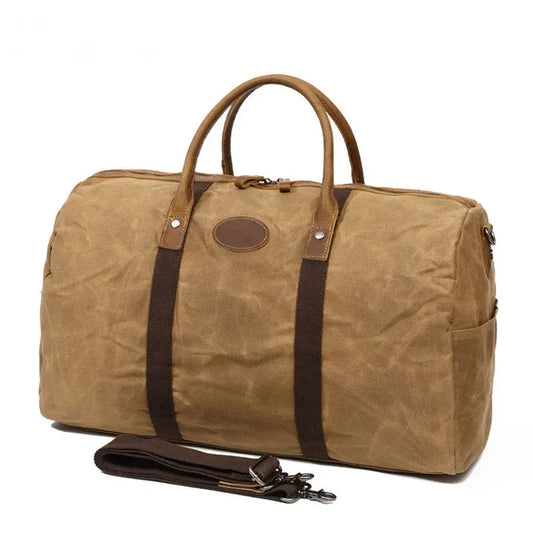 JMT-794826 Waxed Canvas Travel Duffle Bag for Weekend Getaways