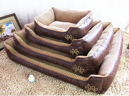 JMT-794890 Soft Suede Dog Bed with Blanket and Summer Mat - Cozy Pet Nest for Dogs