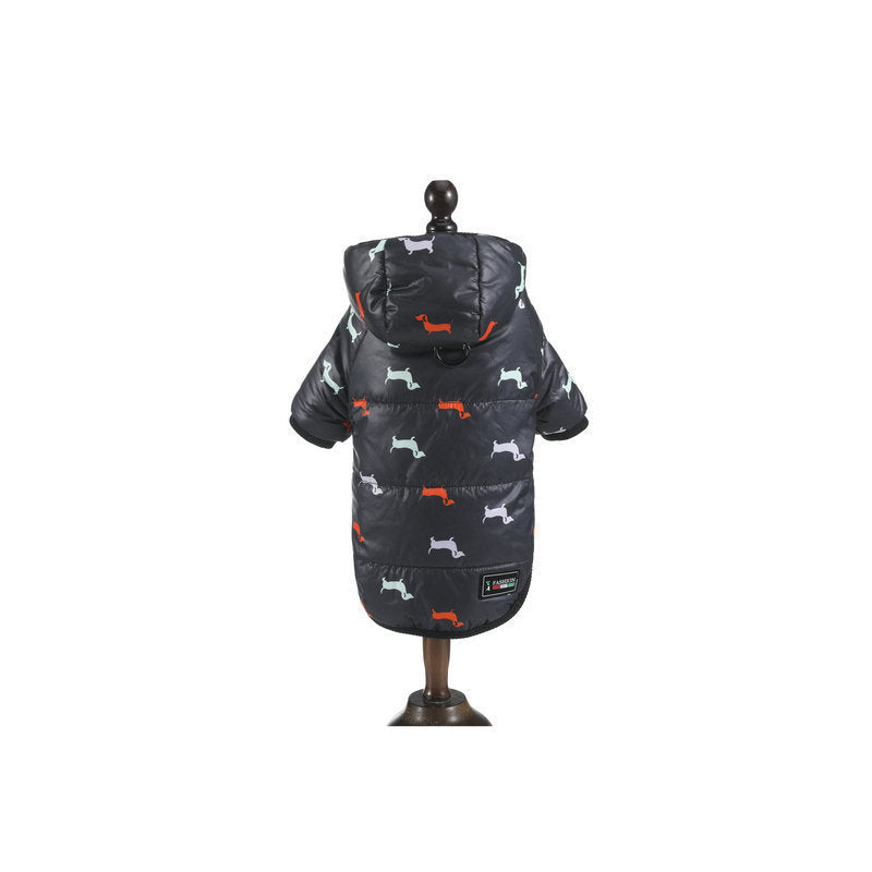 JMT-795210 Puppy Pattern Cotton Two-Legged Clothing for Pets in Blue, Black, and Gray