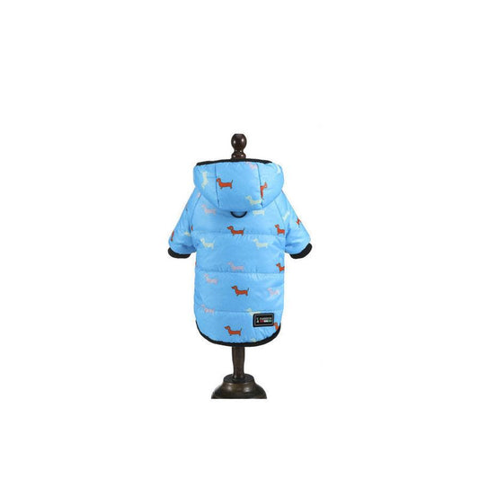 JMT-795210 Puppy Pattern Cotton Two-Legged Clothing for Pets in Blue, Black, and Gray
