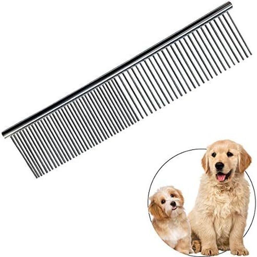 JMT-795402 Stainless Steel Pet Grooming Comb with Rounded Ends for Tangle and Knot Removal in Dogs and Cats
