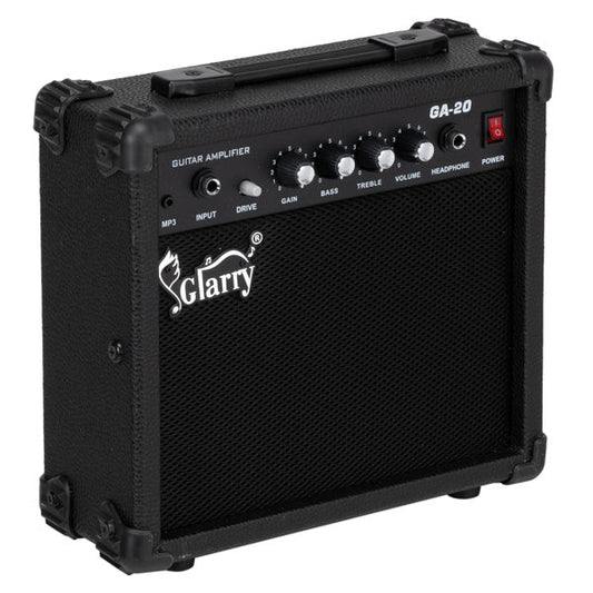 JMT-795594 20W Portable Electric Guitar Amplifier with Volume, Treble, Bass, and Middle Controls