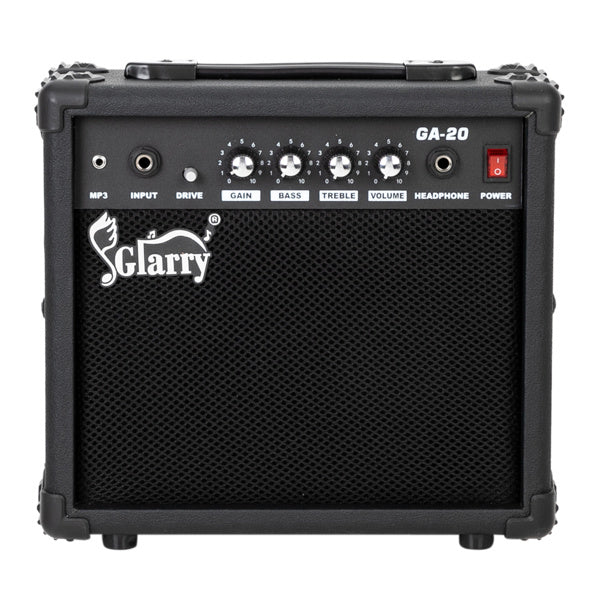 JMT-795594 20W Portable Electric Guitar Amplifier with Volume, Treble, Bass, and Middle Controls