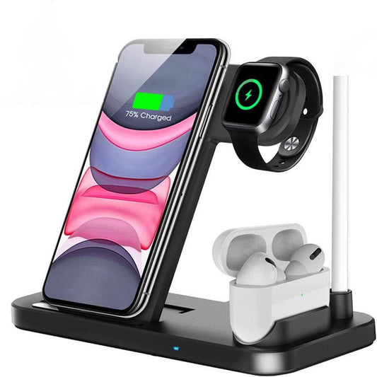 JMT-795594 4-in-1 Wireless Charger, Quick Charge 15W, Portable & Versatile Charging for Apple Devices, USB Interface, Available in Multiple Colors